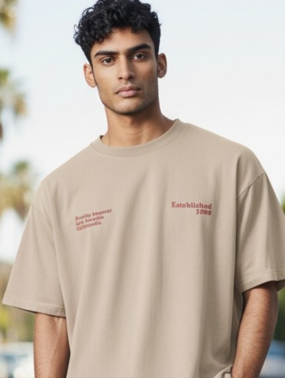 Neutral Beige Graphic Tee